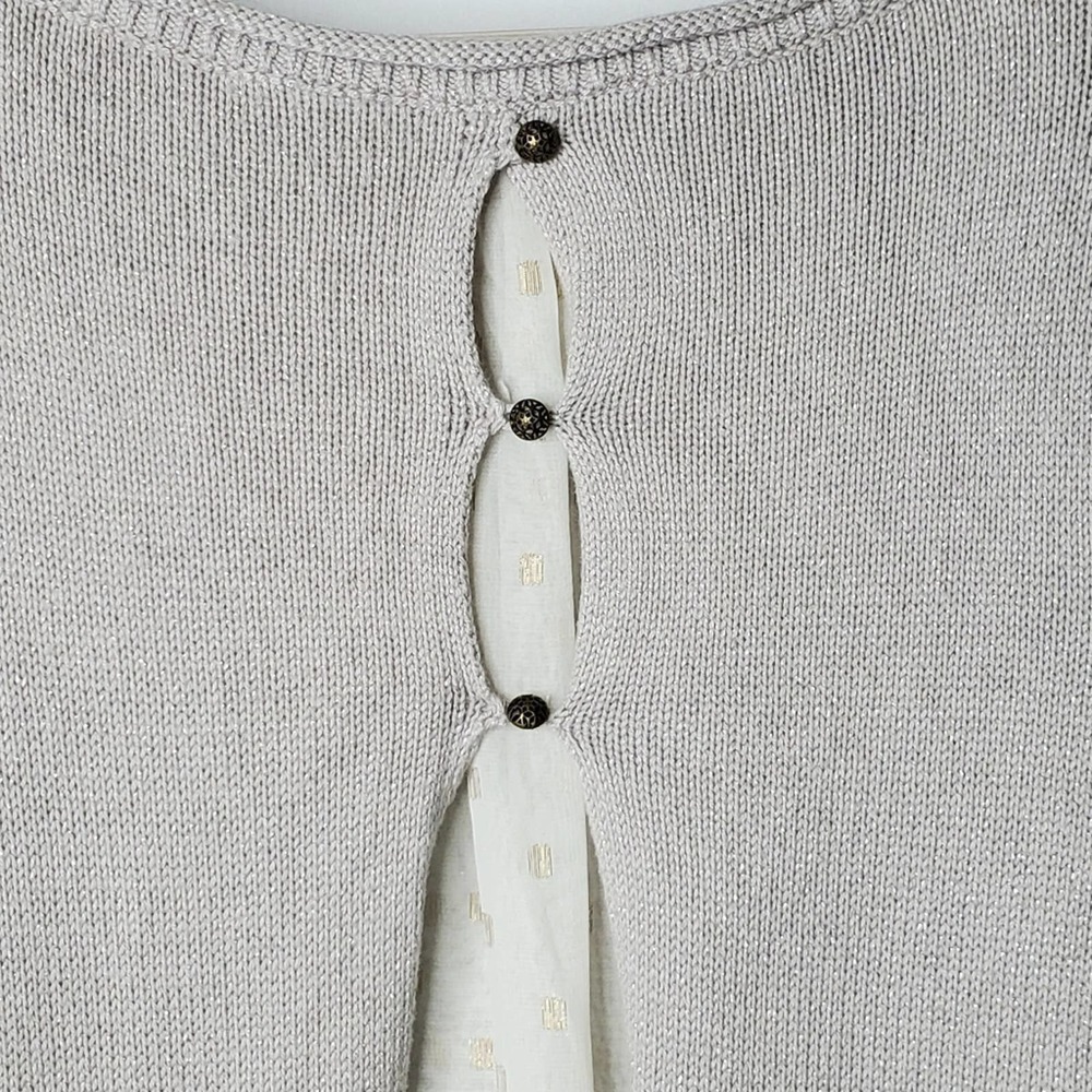 Lucky Brand Split Back Layered Sweater Beige Size… - image 8